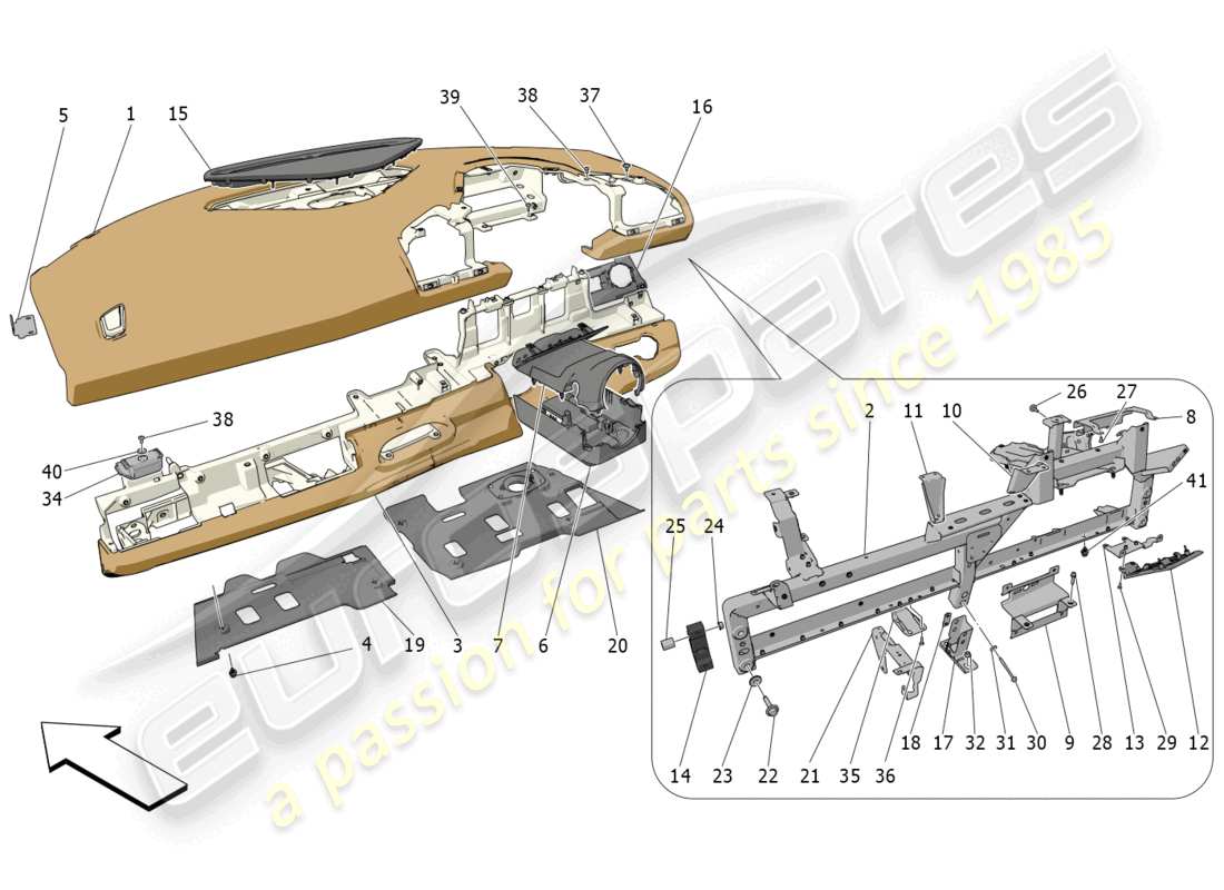maserati mc20 (2022) unità cruscotto diagramma delle parti