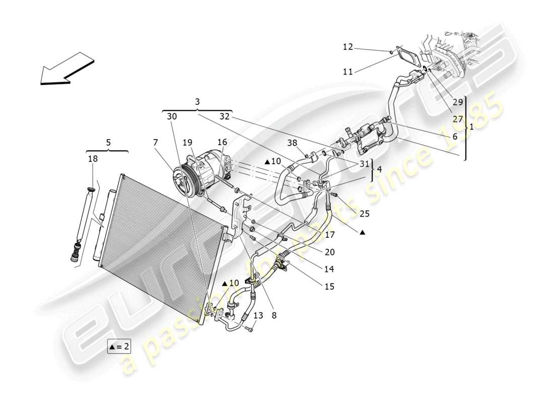 maserati ghibli fragment (2022) centralina a/c: dispositivi vano motore schema particolare