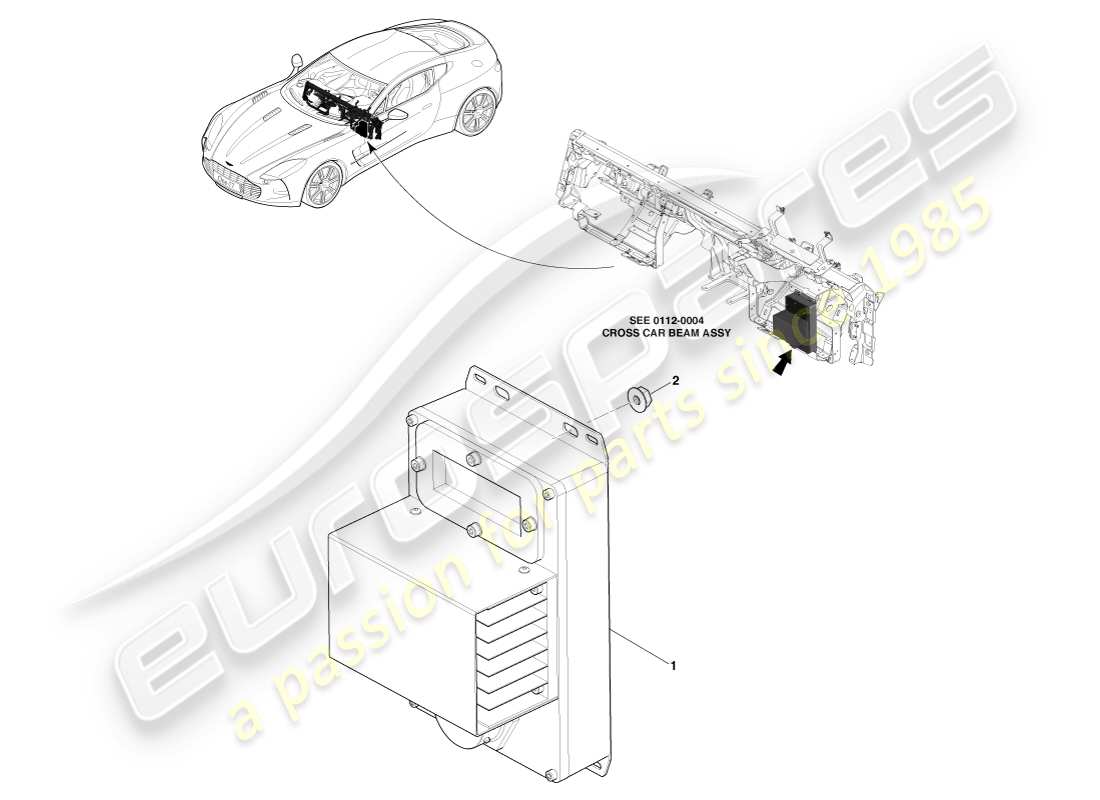 aston martin one-77 (2011) modulo di controllo del tergicristallo diagramma delle parti