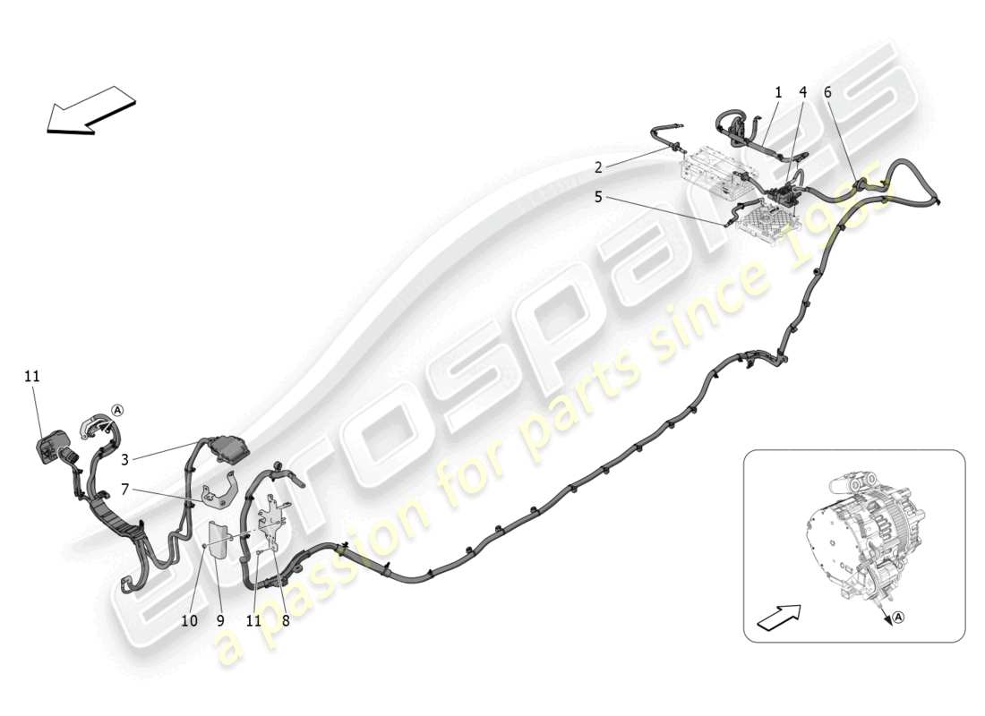 maserati grecale gt (2023) schema delle parti del cablaggio principale