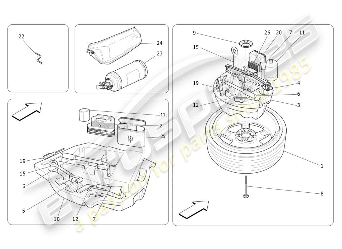 maserati ghibli fragment (2022) fornitura standard schema delle parti