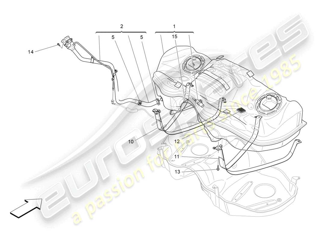 maserati levante (2017) serbatoio di carburante diagramma delle parti