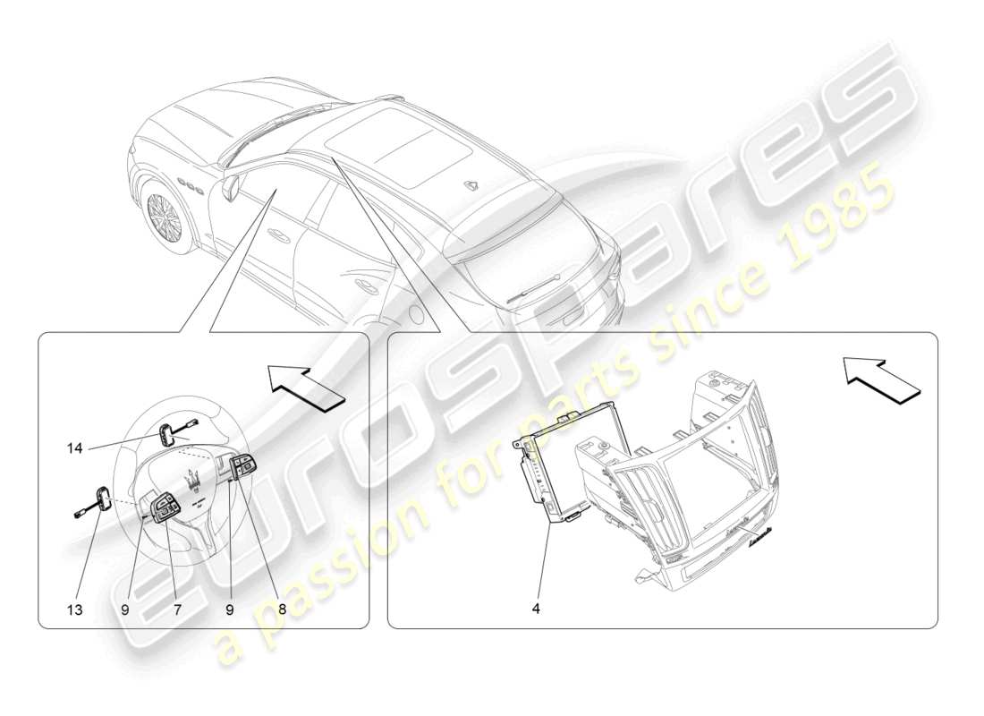 maserati levante (2020) sistema informatico diagramma delle parti