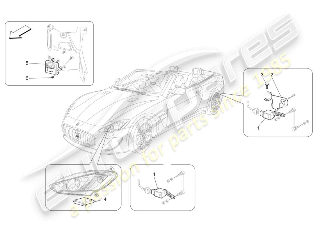 maserati grancabrio mc (2013) diagramma delle parti di controllo del sistema di illuminazione