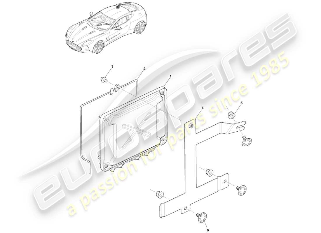 aston martin one-77 (2011) centralina elettronica di trasmissione diagramma delle parti