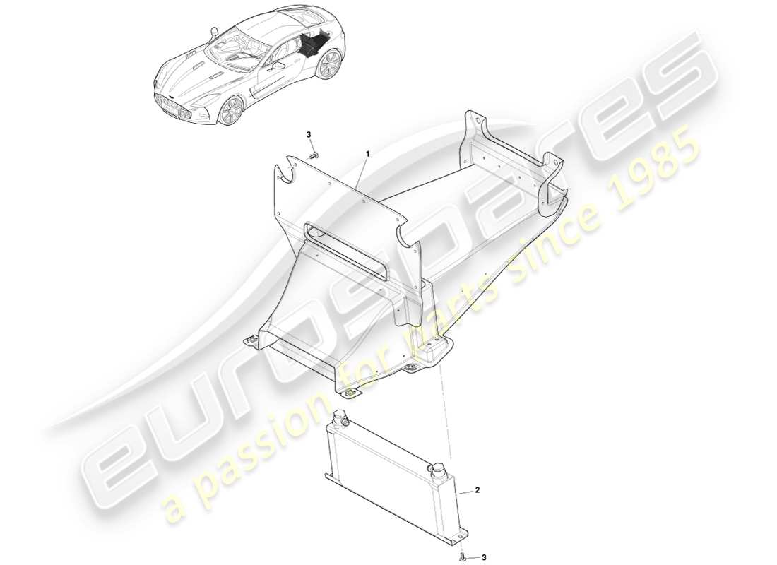 aston martin one-77 (2011) dispositivo di raffreddamento della trasmissione diagramma delle parti