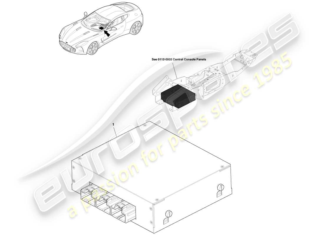 aston martin one-77 (2011) modulo infotainment diagramma delle parti