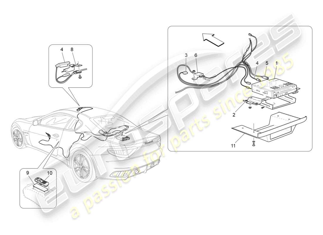 maserati granturismo mc stradale (2012) sistema informatico diagramma delle parti