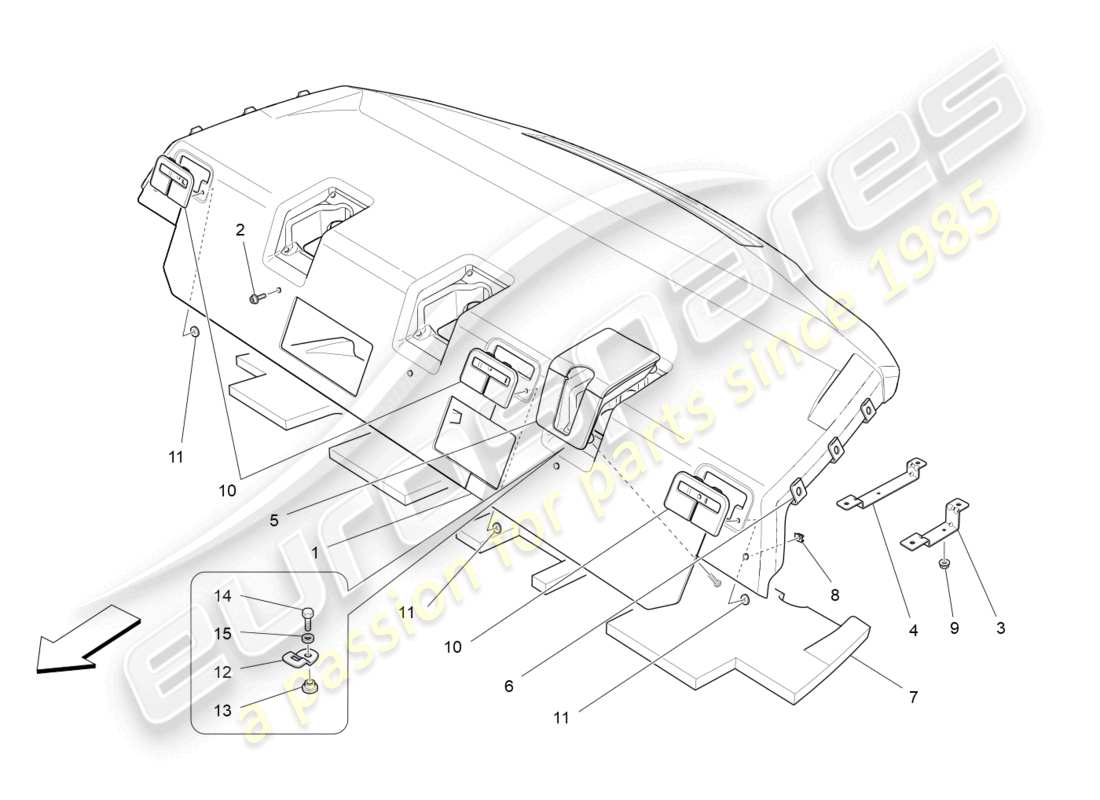 maserati quattroporte (2018) ripiano posteriore diagramma delle parti