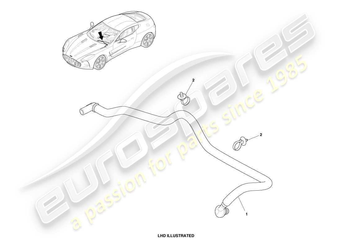 aston martin one-77 (2011) gruppo tubo di aspirazione diagramma delle parti