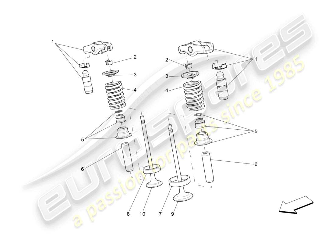 maserati levante (2017) valvole diagramma delle parti