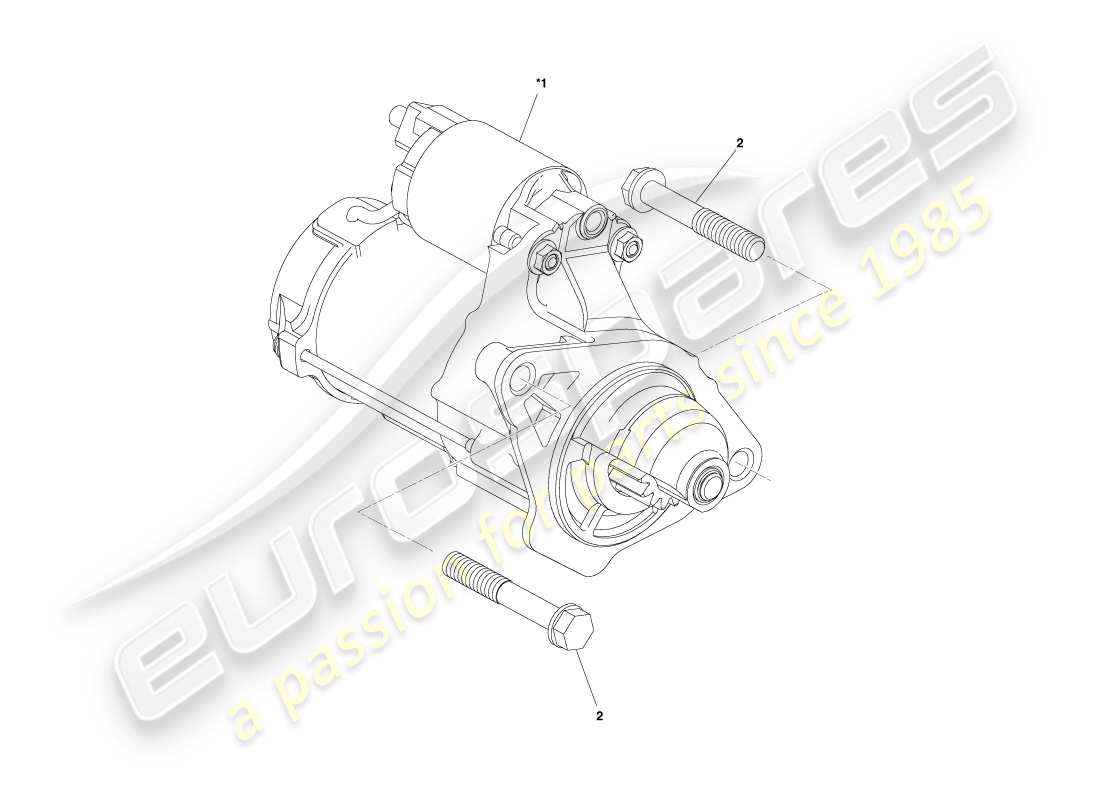 aston martin cygnet (2012) motorino di avviamento diagramma delle parti