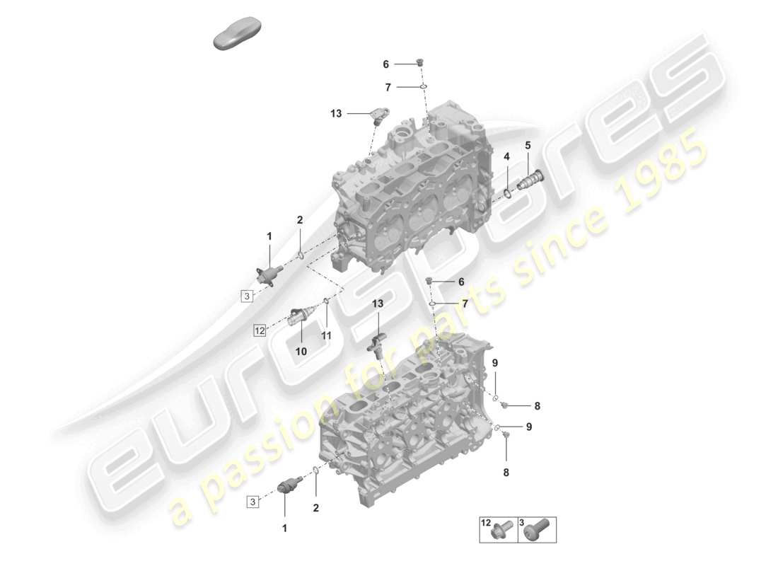 porsche 2026 (992-2 turbo / s) testata del cilindro parti singole tappo di tenuta sensori diagramma delle parti