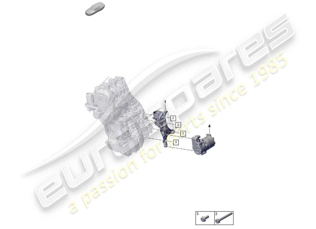 porsche 2023 (cayenne e3 pa) cinghia poly-v tendicinghia ammortizzatore diagramma delle parti