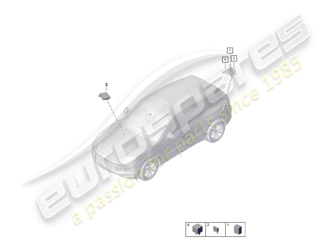 porsche 2025 (cayenne e3 pa) schema elettrico della piastra del relè dell'impianto elettrico centrale