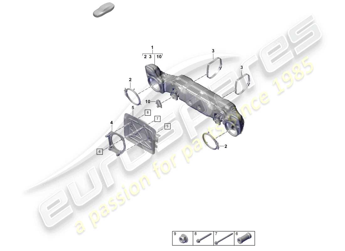 porsche 2022 (992-1 gt3/rs/st) silenziatore diagramma delle parti