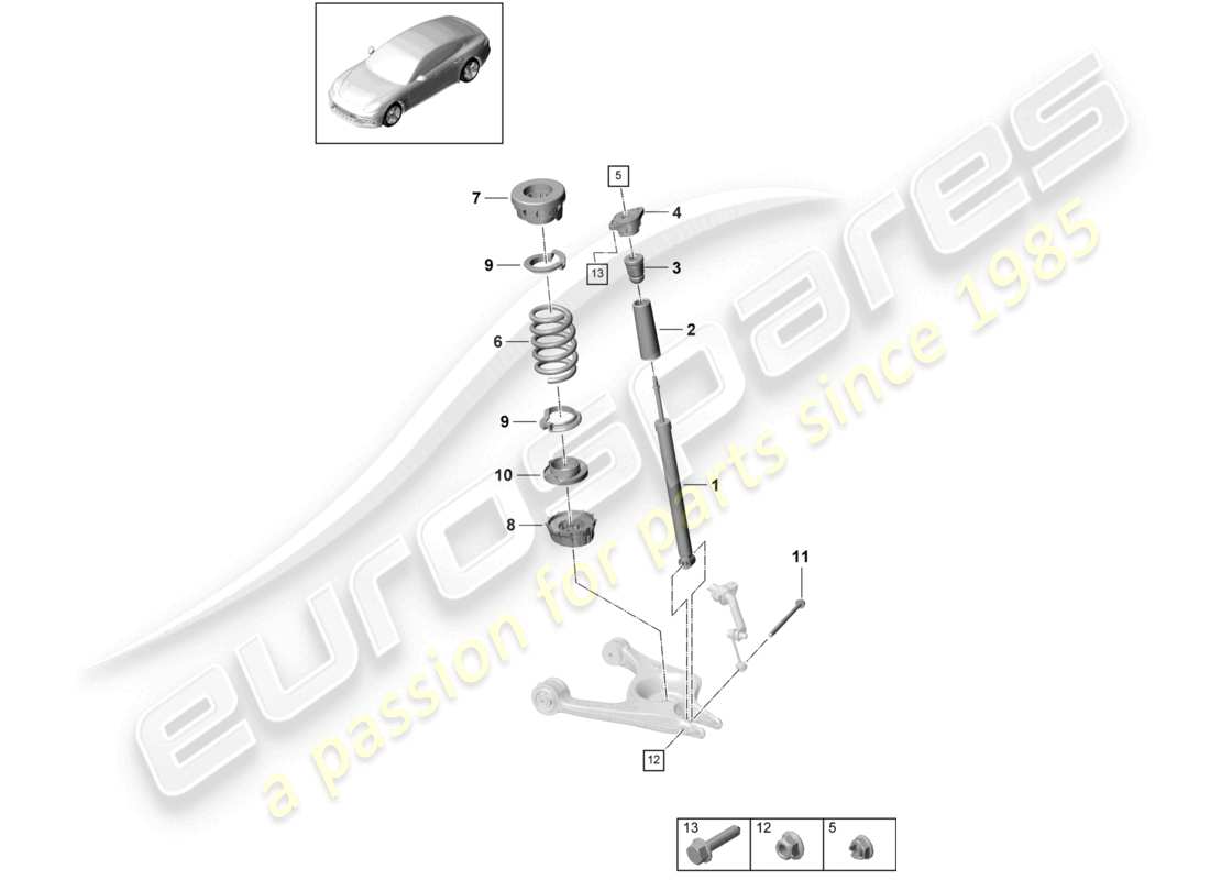 porsche 2021 (panamera 971-1) sospensione ammortizzatore diagramma delle parti