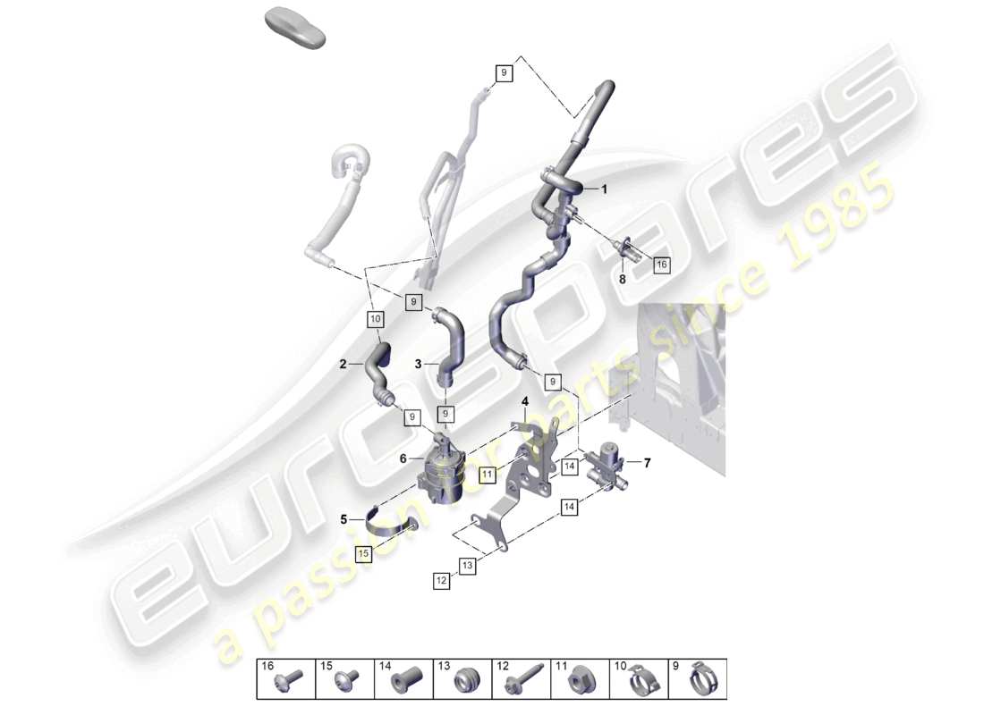 porsche 2026 (cayenne e3 pa) riscaldatore circuito a bassa temperatura per veicoli con trazione ibrida schema dei componenti