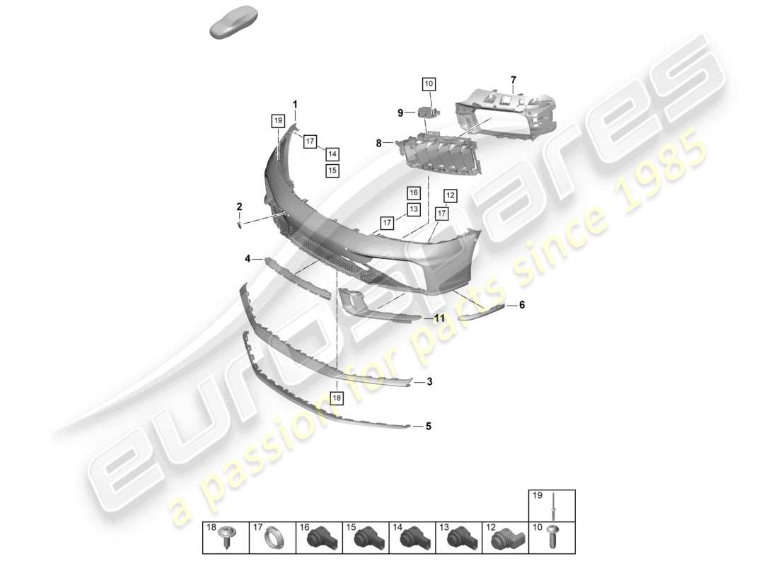 porsche 2024 (992-2) paraurti anteriore aerokit schema delle parti