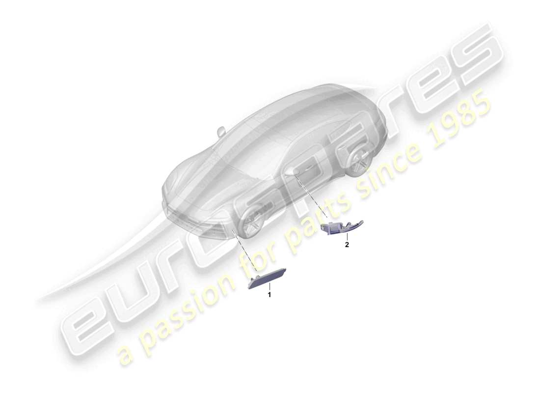 porsche 2026 (panamera 976) schema elettrico delle parti della luce di posizione laterale del ripetitore degli indicatori di direzione