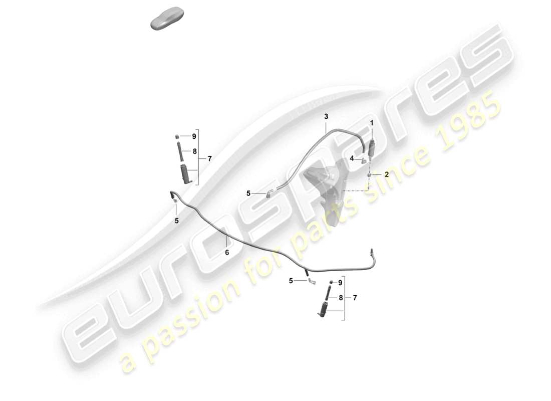 porsche 2021 (718 cayman gt4) schema delle parti del sistema rondella