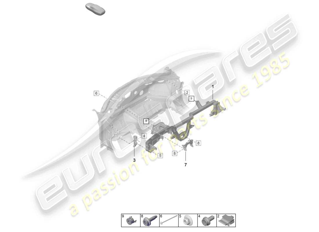 porsche 2020 (992-1 turbo / s) staffa cruscotto schema delle parti