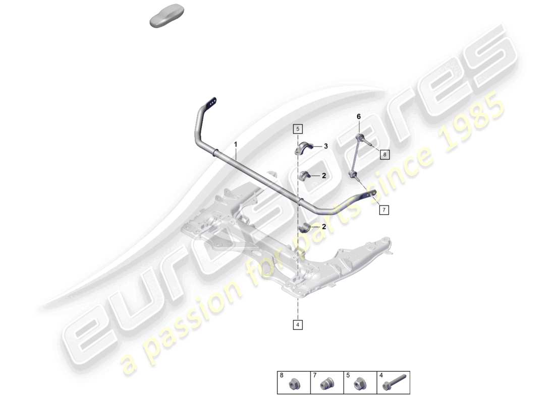 porsche 2021 (718 cayman gt4) sospensioni adattive dell'assale anteriore diagramma delle parti