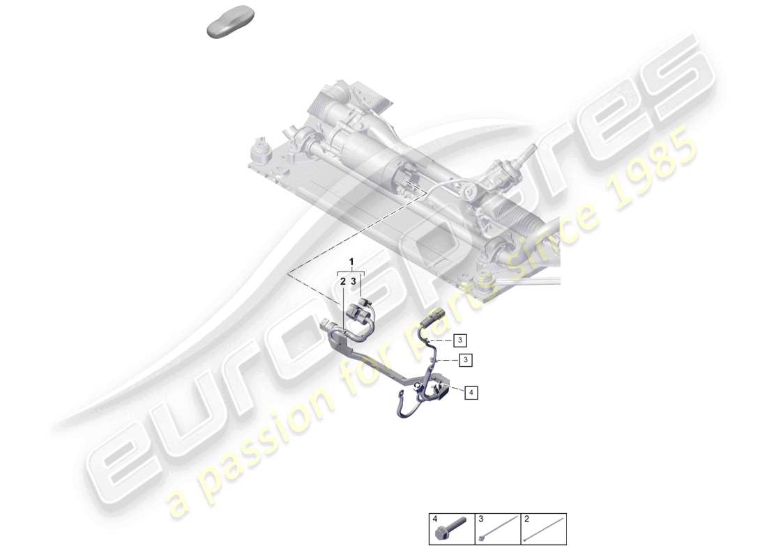 porsche 2025 (992-2 gt3) schema elettrico del set di cavi per servosterzo elettromeccanico