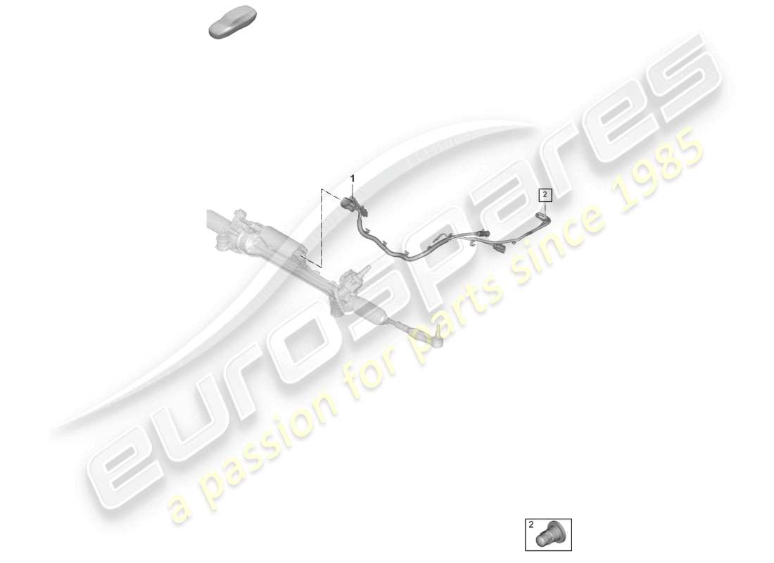 porsche 2025 (panamera 976) diagramma delle parti dello sterzo del set di cavi