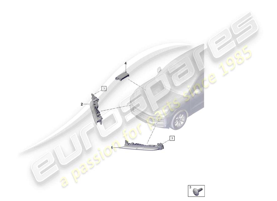 porsche 2025 (cayenne e3 pa) faro supplementare parti singole schema delle parti