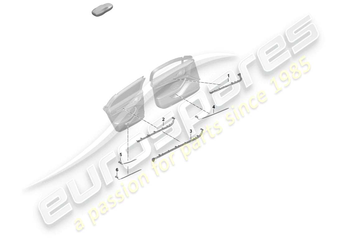 porsche 2026 (panamera 976) lampada per l'illuminazione d'ambiente delle porte schema delle parti