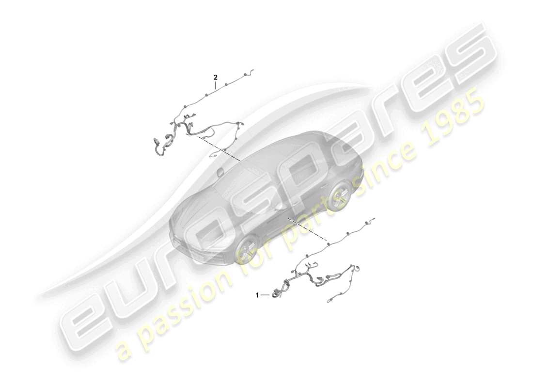 porsche 2025 (panamera 976) schema elettrico del set di cablaggio per la parte anteriore della porta