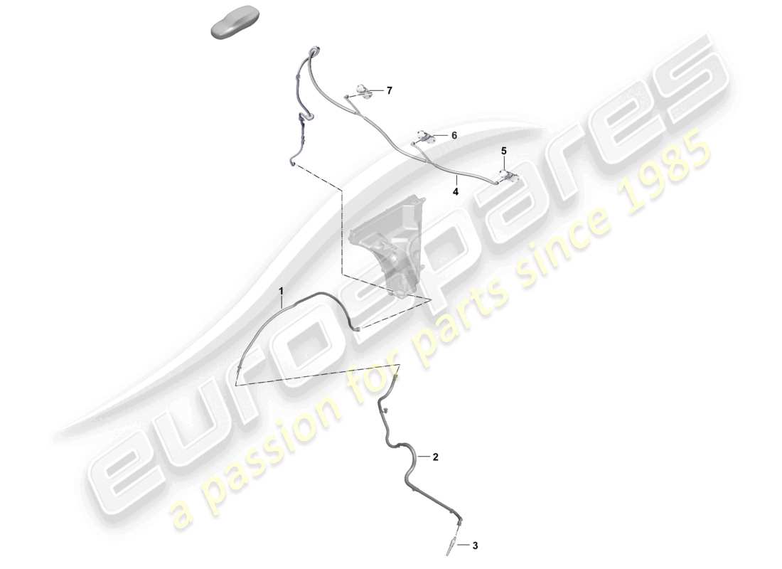 porsche 2025 (panamera 976) schema delle parti del tubo flessibile per la parte anteriore dell'acqua rondella