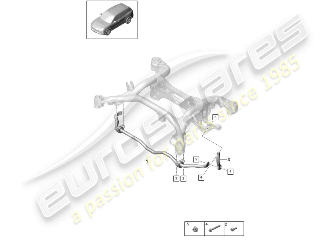 porsche 2023 (cayenne e3 9ya/9yb) barra antirollio assale posteriore diagramma delle parti