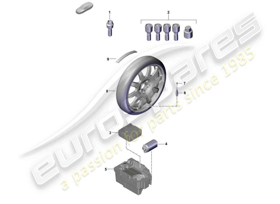 porsche 2026 (macan-e) parti singole cerchio in lega diagramma delle parti