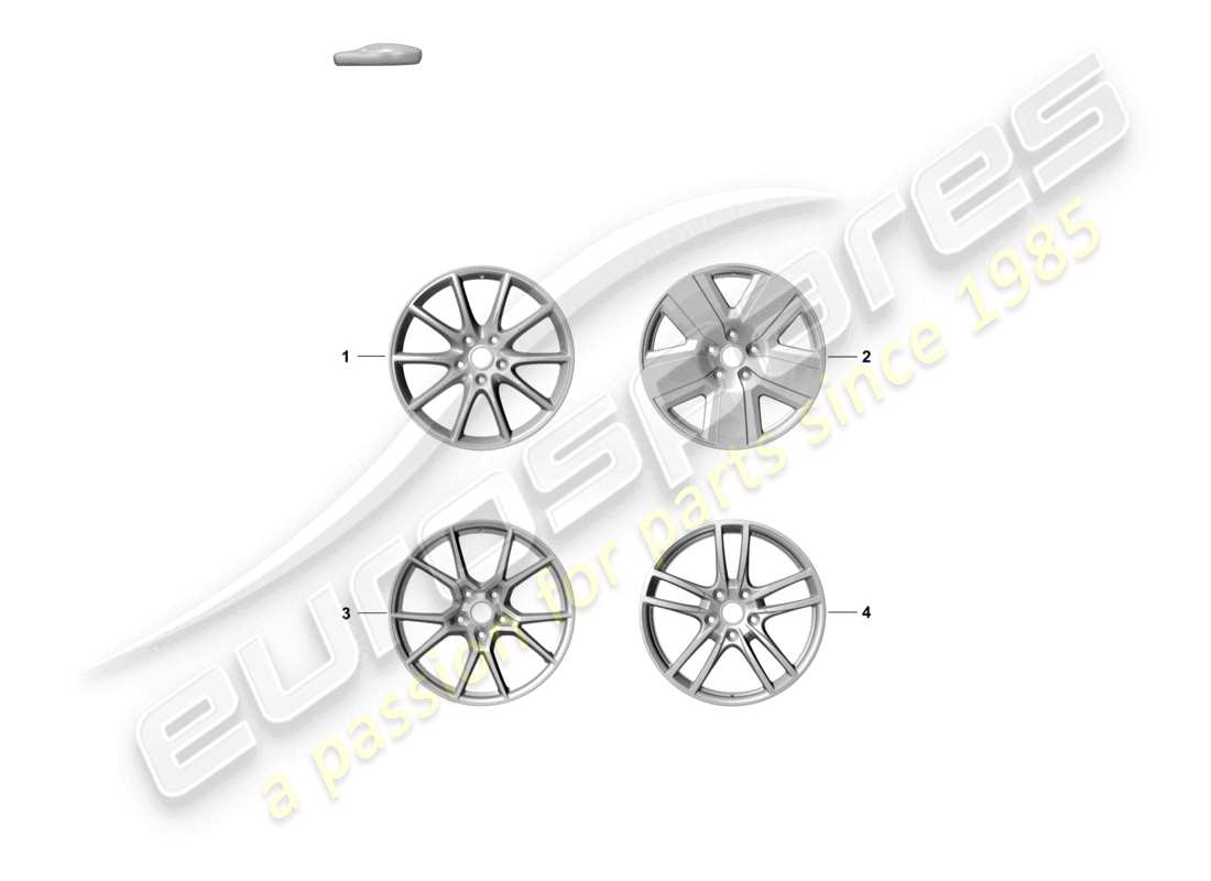 porsche 2025 (cayenne e3 pa) cerchio in lega diagramma delle parti
