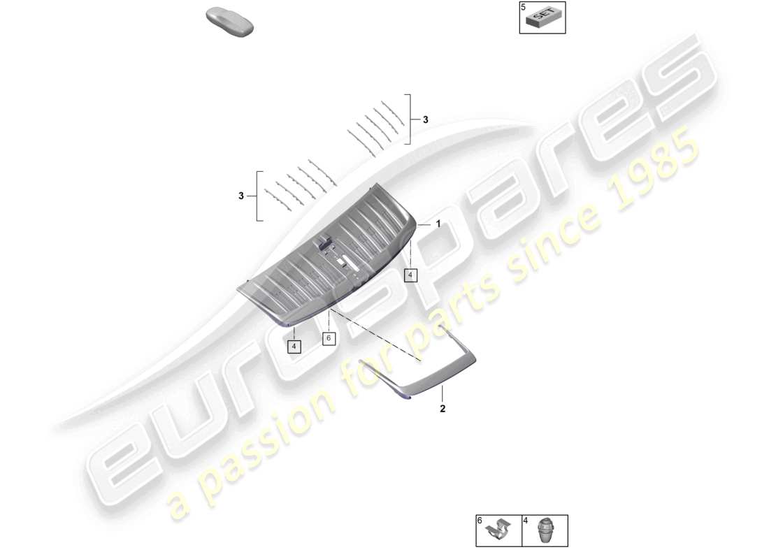 porsche 2024 (992-2) schema delle parti della griglia di ventilazione cabriolet