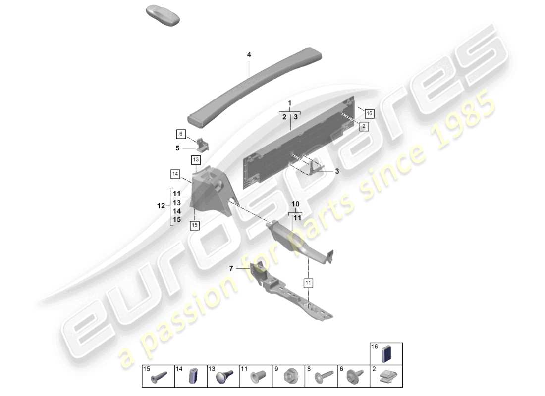 porsche 2026 (992-2) schema delle parti posteriori