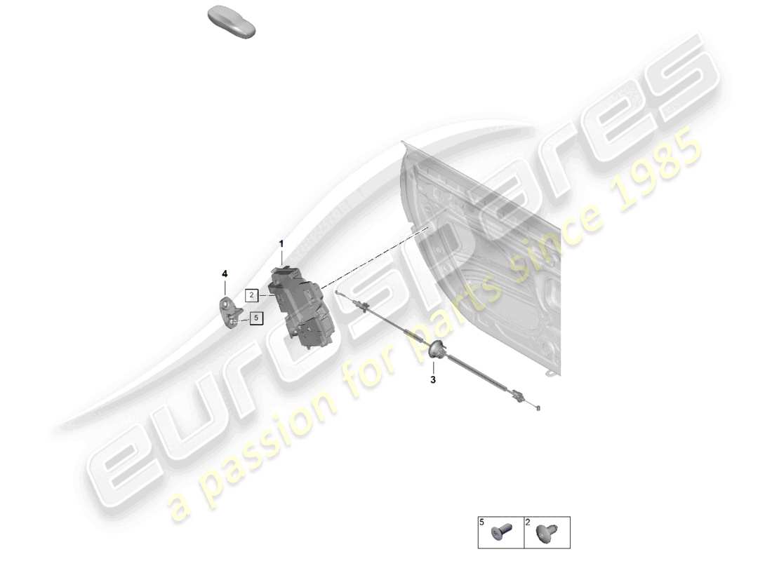 porsche 2024 (992-2) schema delle parti degli accessori della serratura della porta