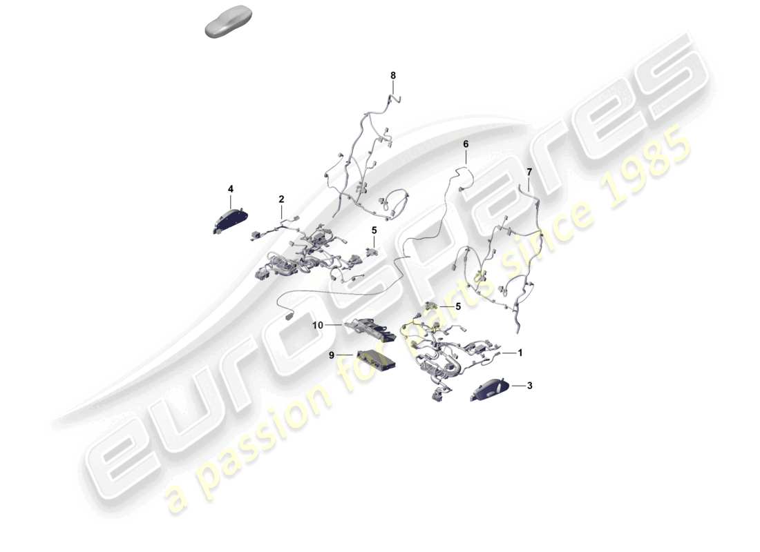 porsche 2026 (cayenne e3 pa) schema elettrico dei componenti del sedile standard