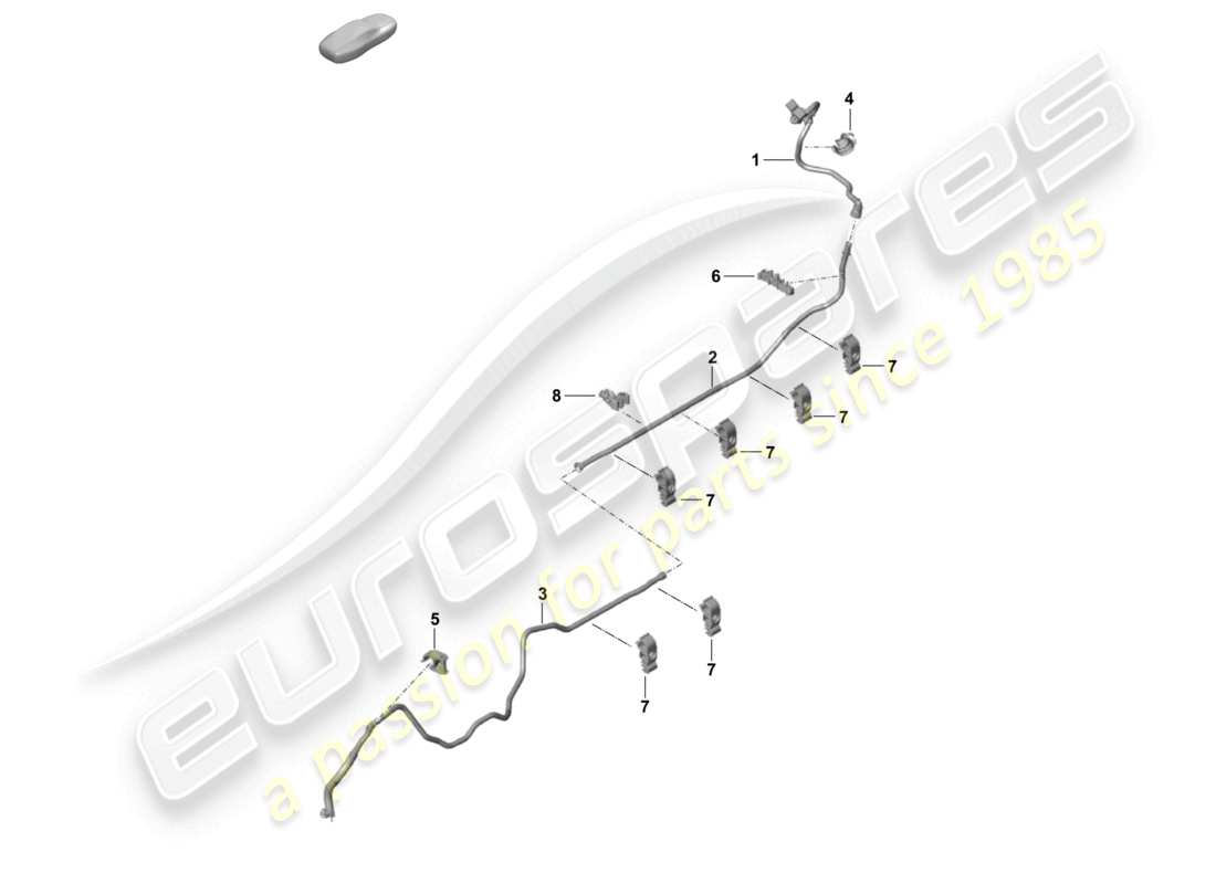 porsche 2021 (718 cayman gt4) linea del vuoto anteriore servofreno centrale posteriore diagramma delle parti