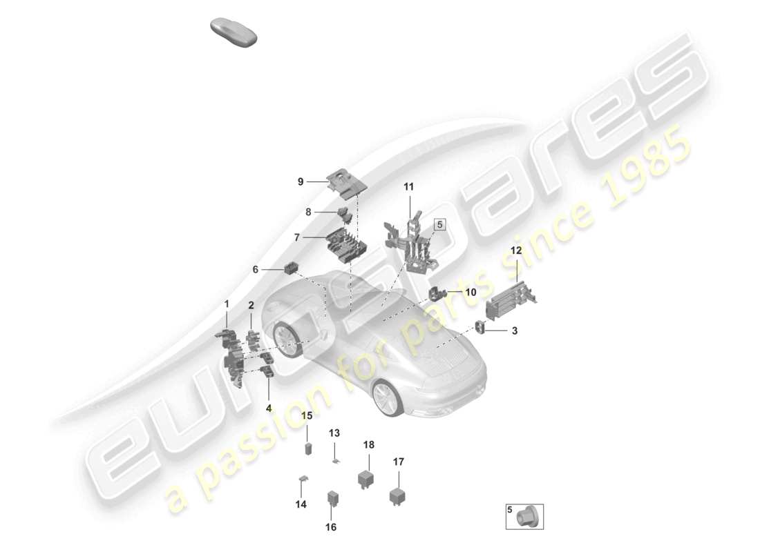 porsche 2022 (992-1) schema elettrico centrale cruscotto parte