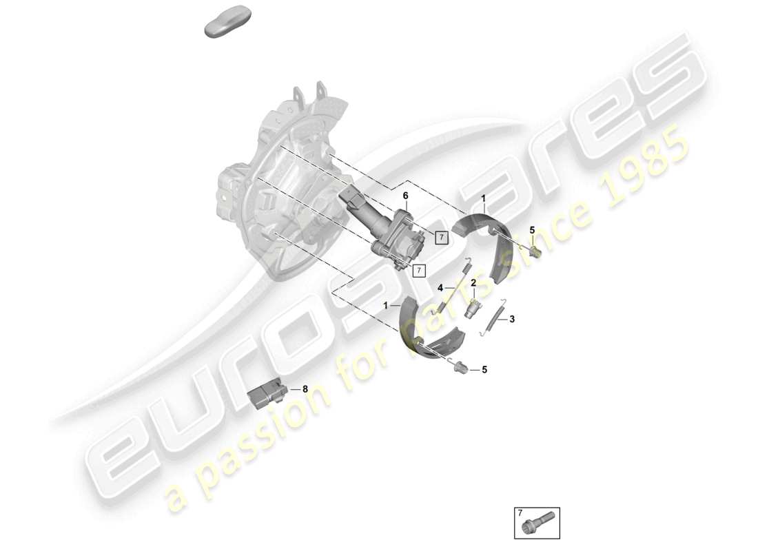 porsche 2026 (panamera 976) freno di stazionamento per cambio automatico d180 schema delle parti