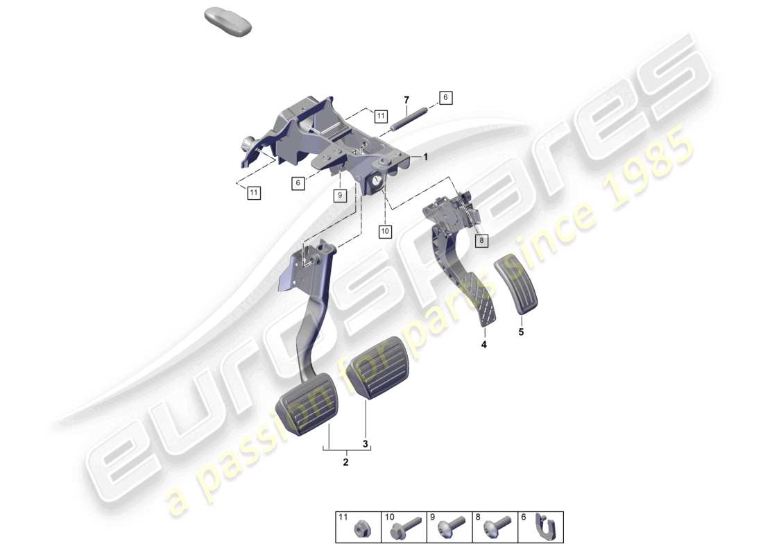 porsche 2026 (cayenne e3 pa) freno e accel. leva mec. diagramma delle parti