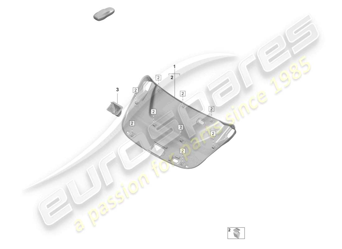 porsche 2020 (taycan 9j1-1) pannello di rivestimento del coperchio posteriore diagramma delle parti