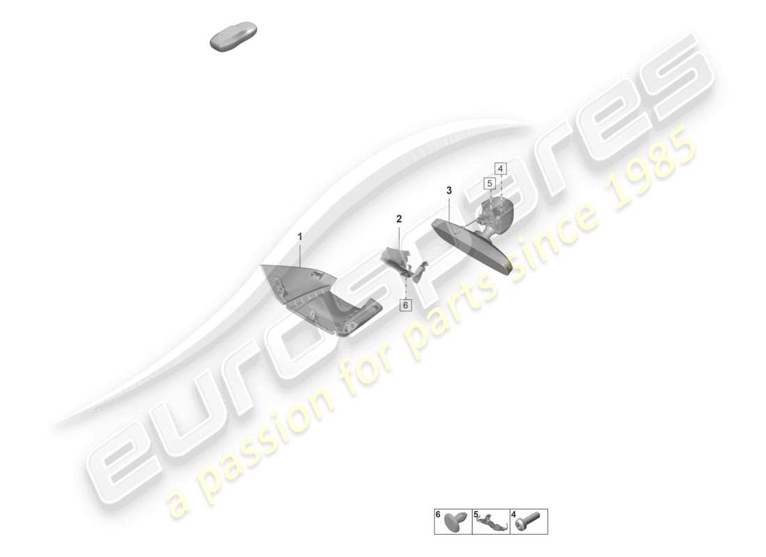 porsche 2024 (panamera 971-2) schema delle parti degli accessori dello specchietto retrovisore interno