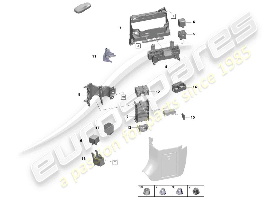 porsche 2023 (718 boxster spyder) schema elettrico centrale cruscotto parte
