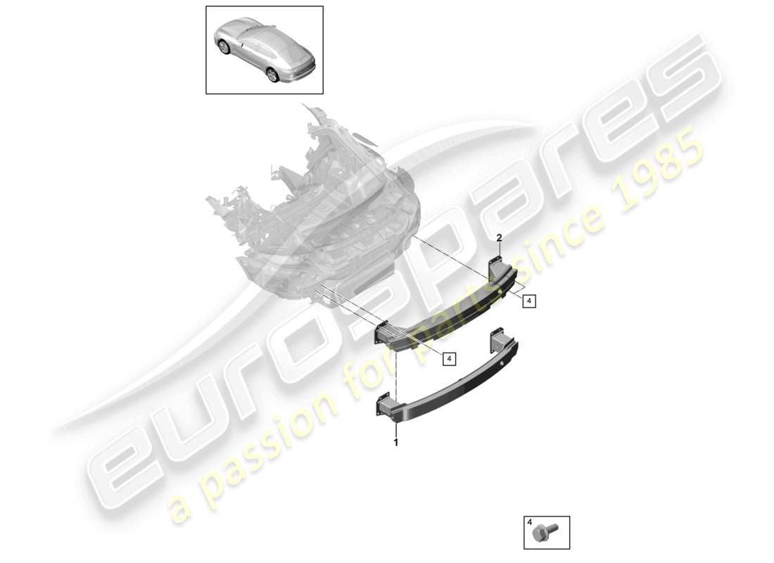 porsche 2021 (panamera 971-1) supporto paraurti posteriore diagramma delle parti
