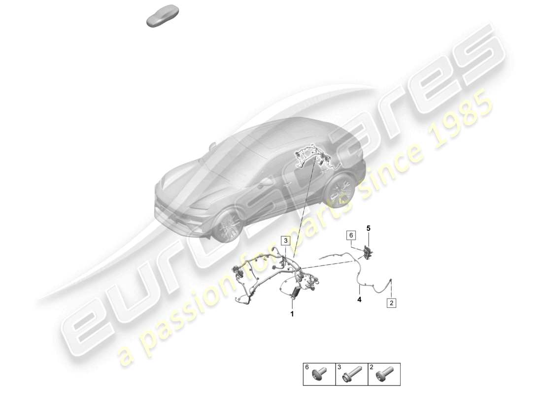 porsche 2025 (macan-e) cablaggio per precablaggio motore diagramma delle parti