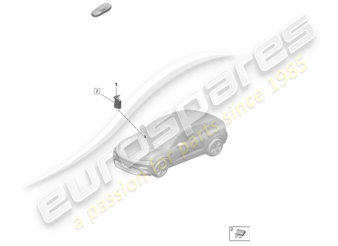 porsche 2025 (macan-e) schema dei componenti del fusibile piatto del montante a della scatola dei fusibili